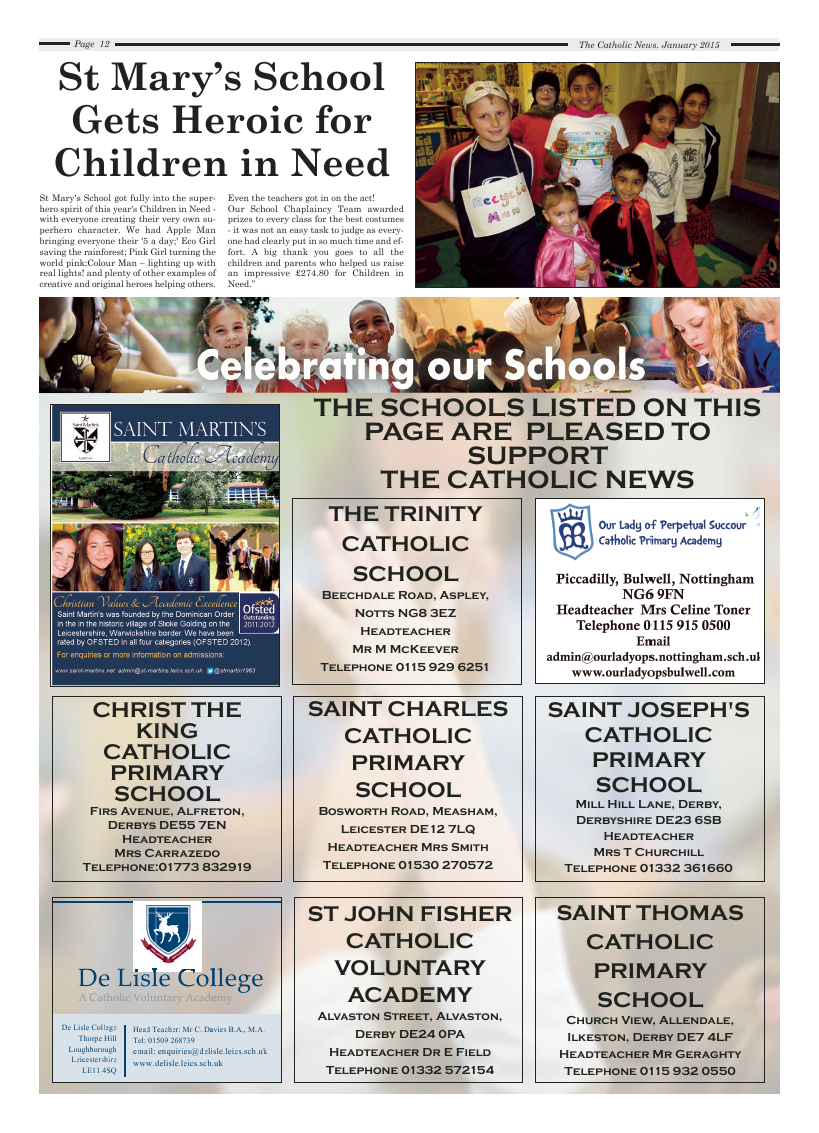 Jan 2015 edition of the Nottingham Catholic News