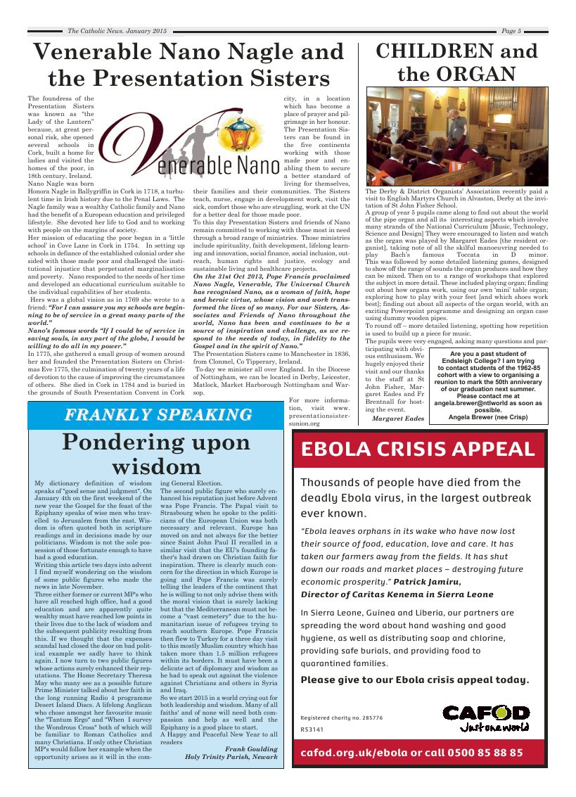 Jan 2015 edition of the Nottingham Catholic News