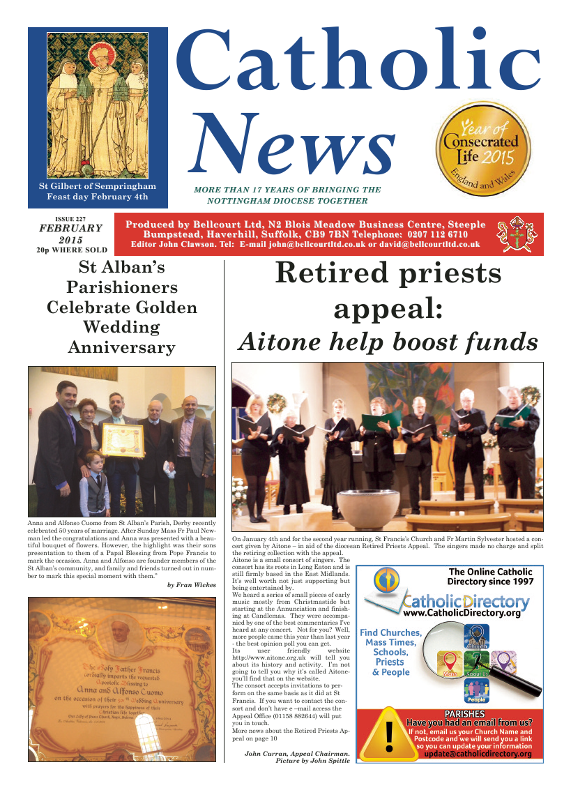 Feb 2015 edition of the Nottingham Catholic News