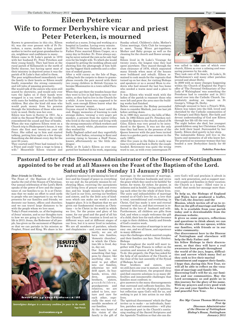 Feb 2015 edition of the Nottingham Catholic News