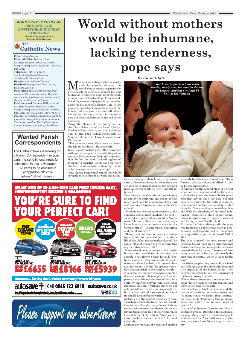 Feb 2015 edition of the Nottingham Catholic News