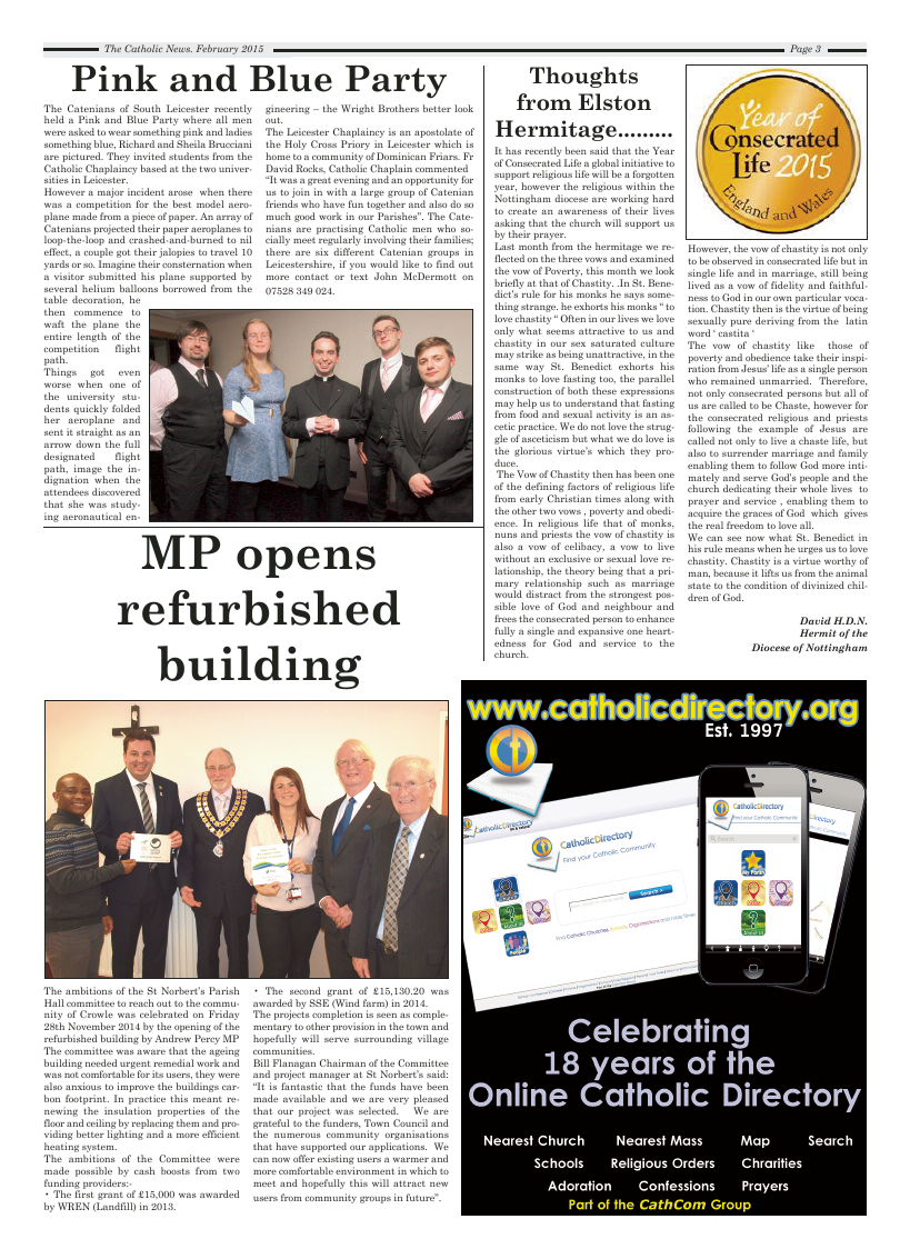 Feb 2015 edition of the Nottingham Catholic News