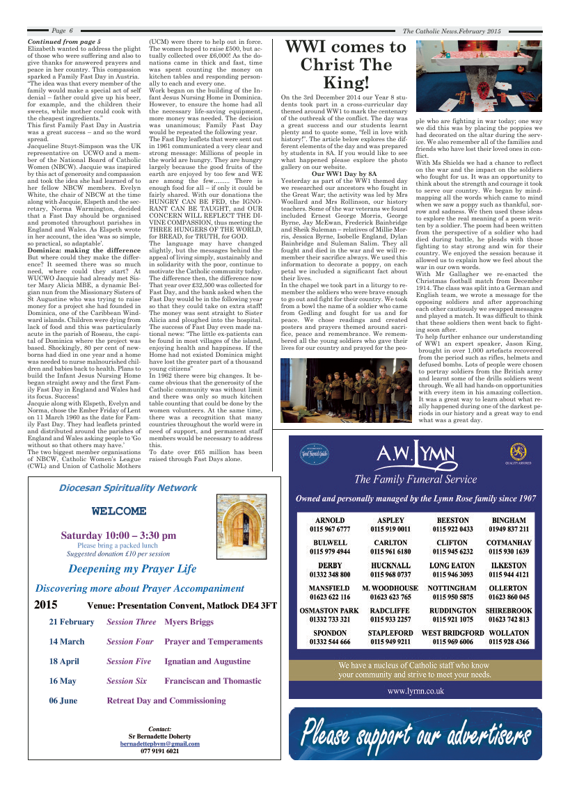 Feb 2015 edition of the Nottingham Catholic News