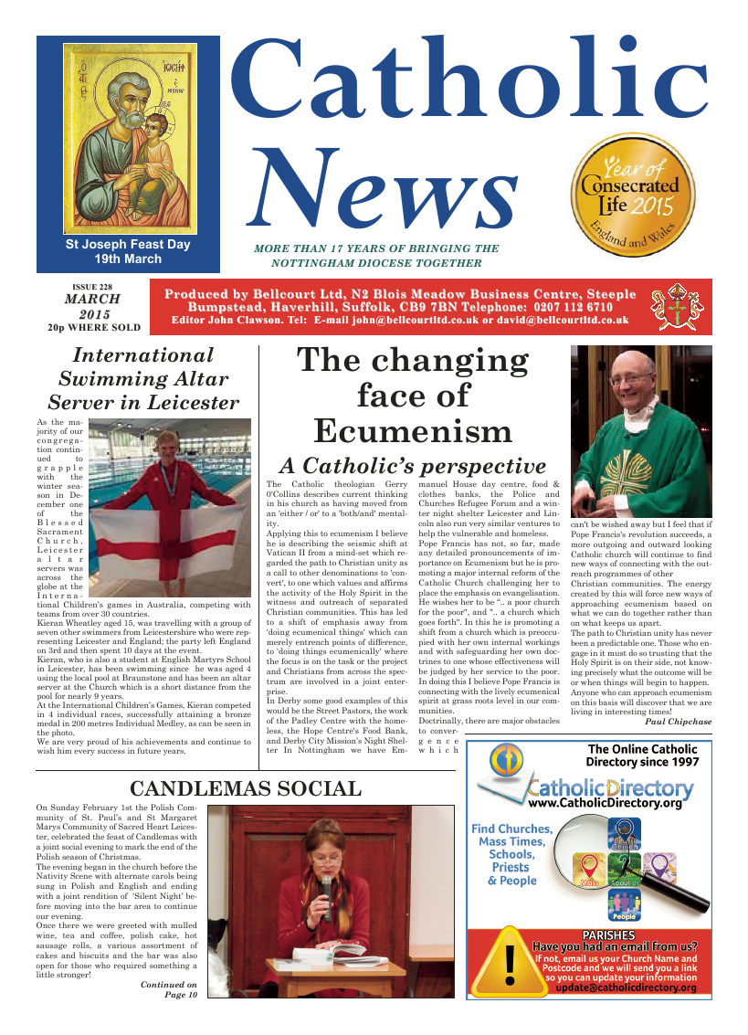 Mar 2015 edition of the Nottingham Catholic News