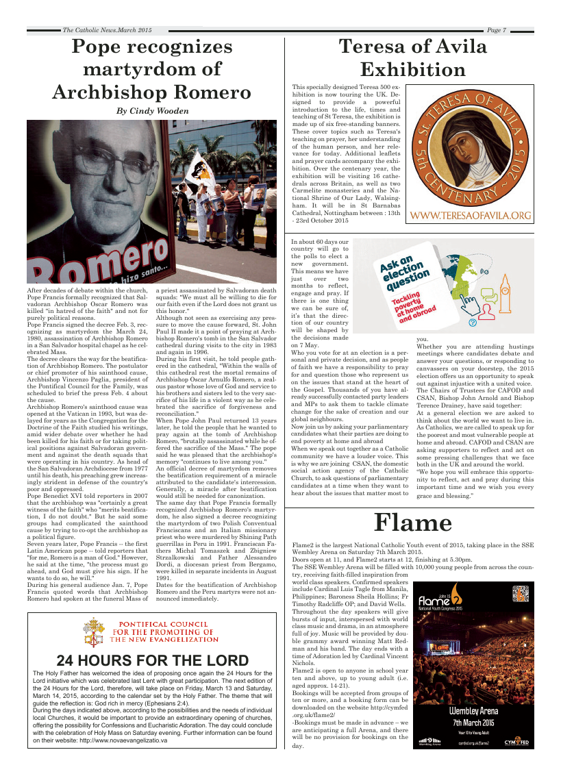 Mar 2015 edition of the Nottingham Catholic News