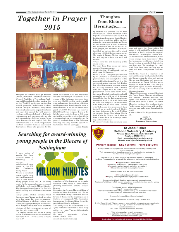 Apr 2015 edition of the Nottingham Catholic News