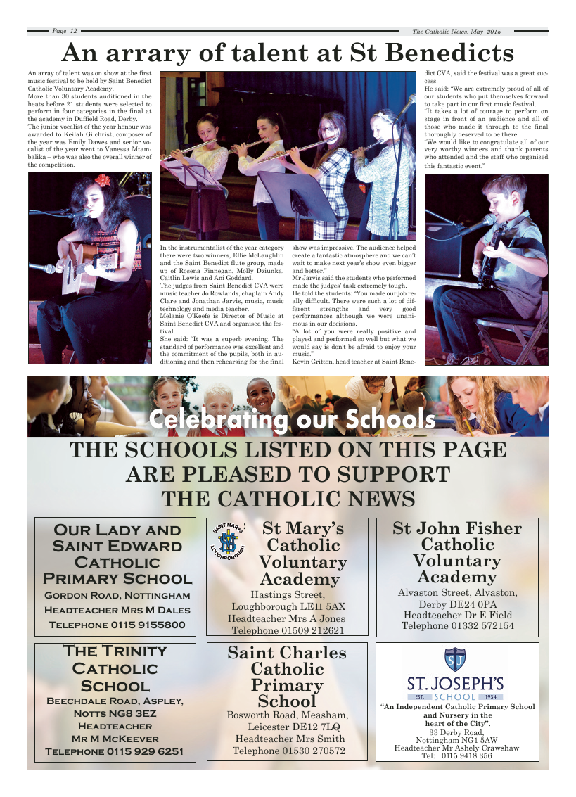 May 2015 edition of the Nottingham Catholic News