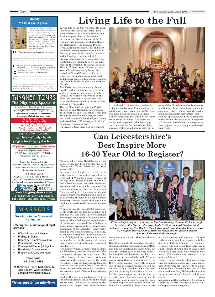 Jun 2015 edition of the Nottingham Catholic News