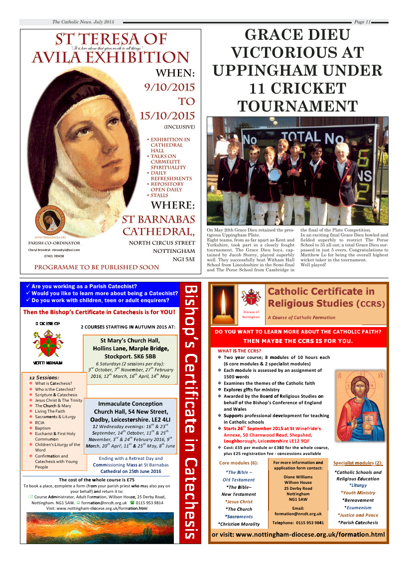 Jul 2015 edition of the Nottingham Catholic News