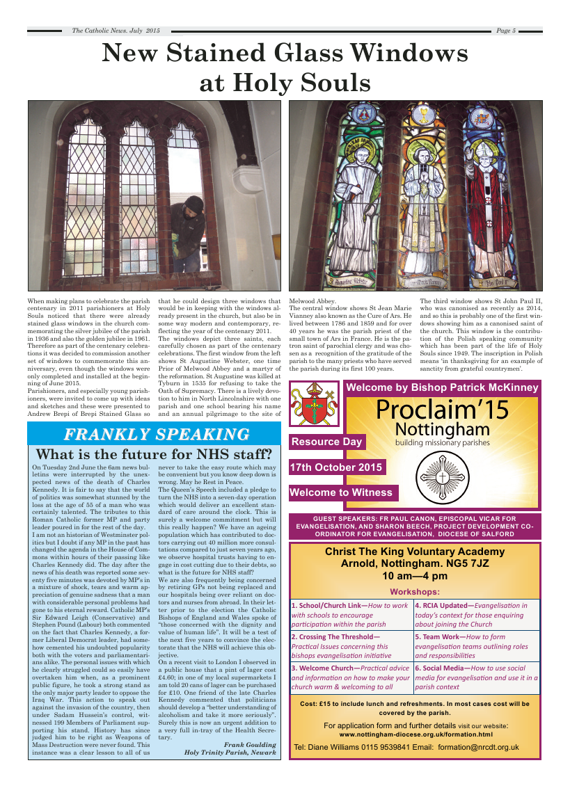 Jul 2015 edition of the Nottingham Catholic News