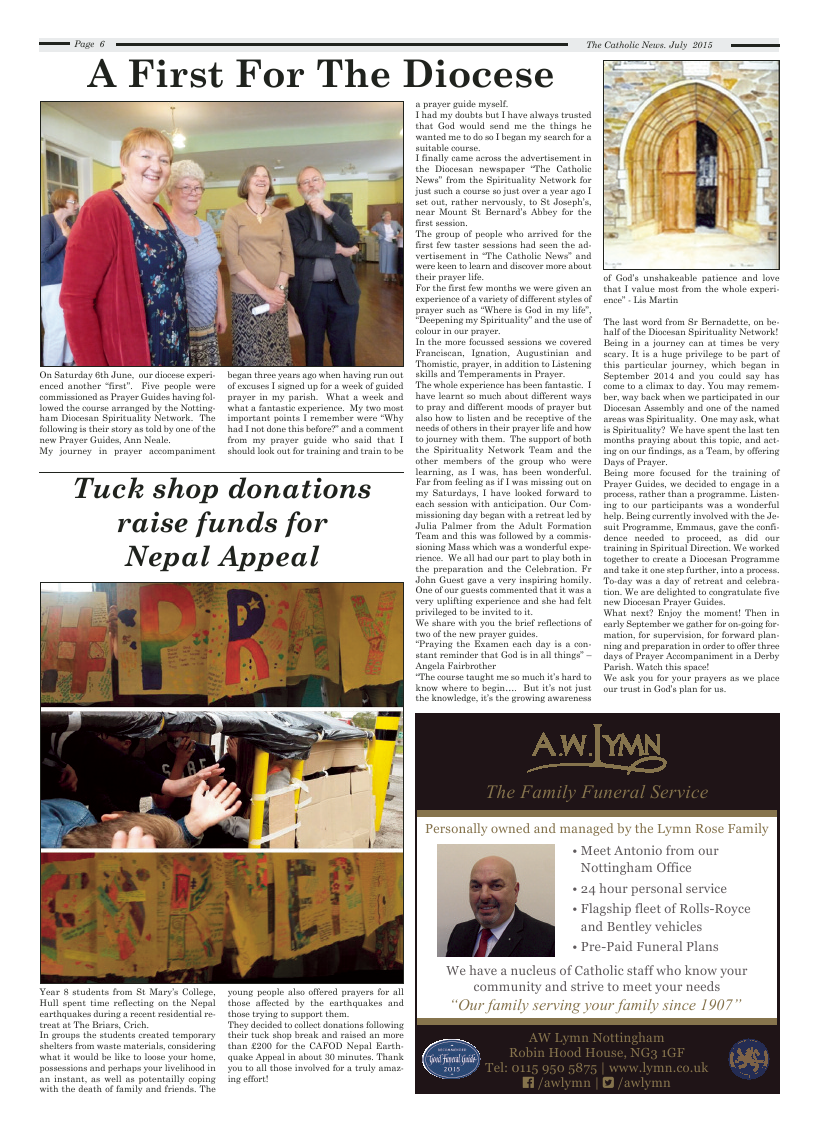 Jul 2015 edition of the Nottingham Catholic News