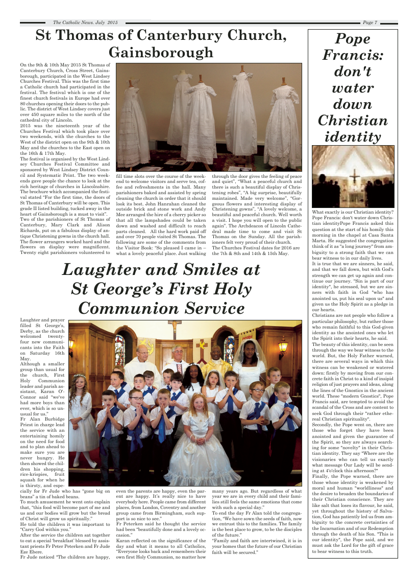 Jul 2015 edition of the Nottingham Catholic News