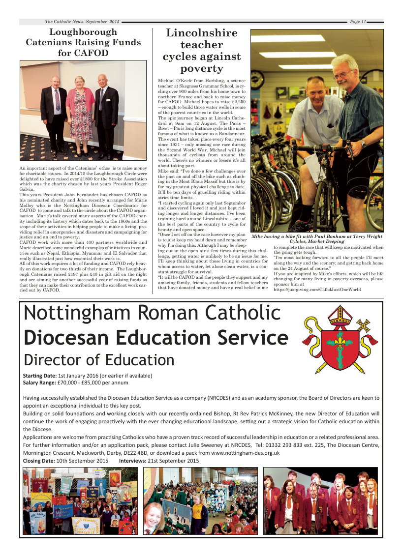 Sept 2015 edition of the Nottingham Catholic News