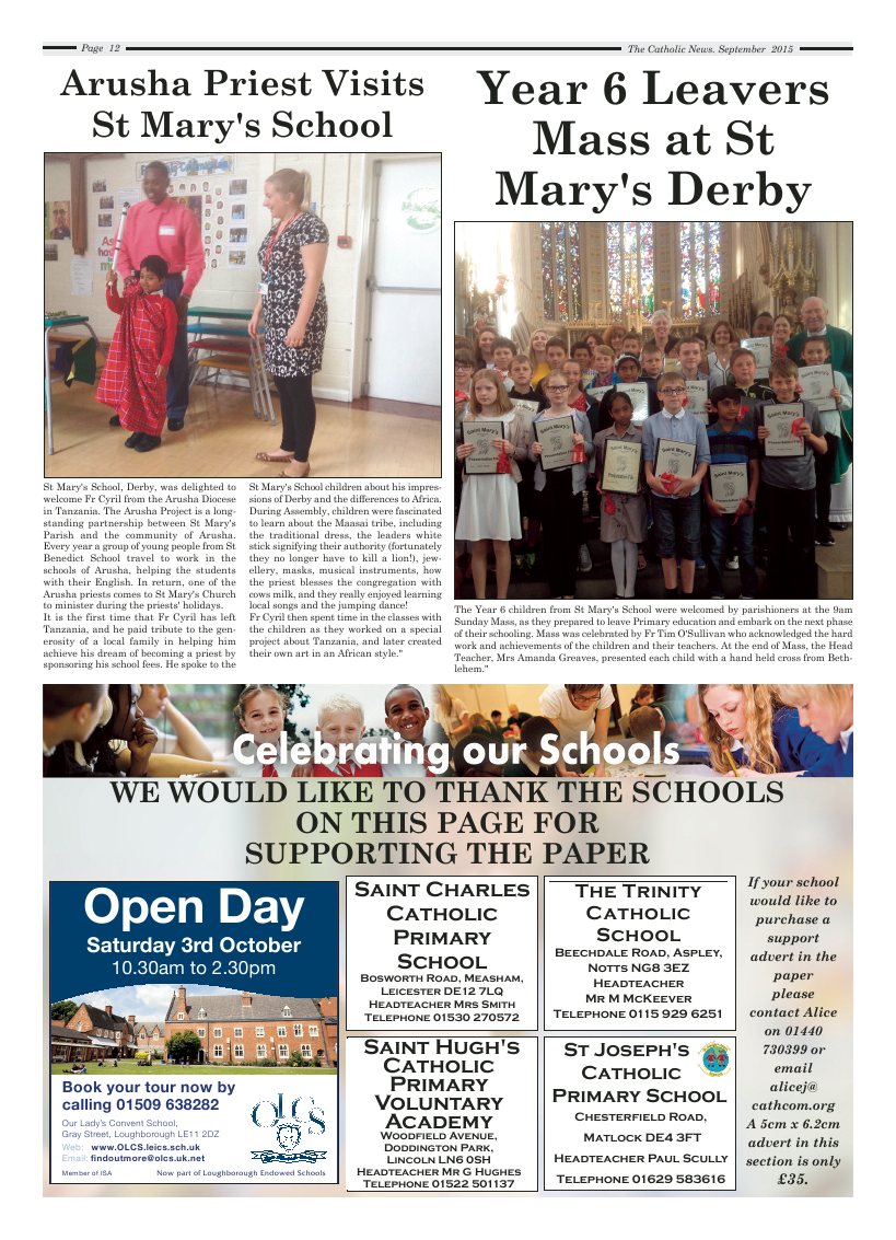 Sept 2015 edition of the Nottingham Catholic News