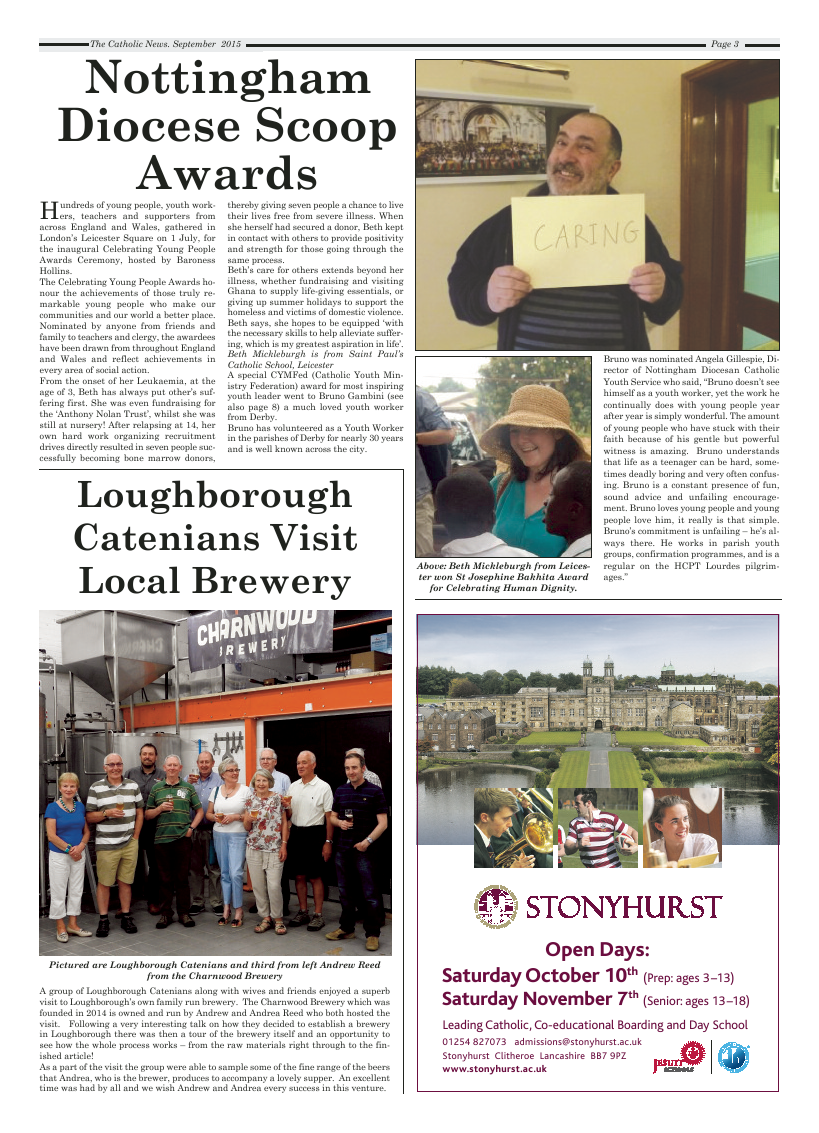 Sept 2015 edition of the Nottingham Catholic News