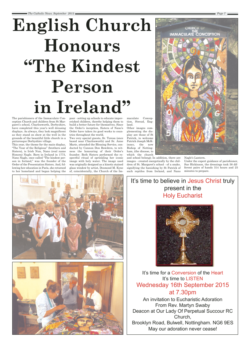 Sept 2015 edition of the Nottingham Catholic News