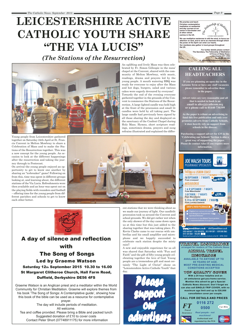 Sept 2015 edition of the Nottingham Catholic News