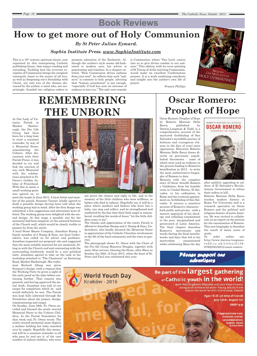 Oct 2015 edition of the Nottingham Catholic News