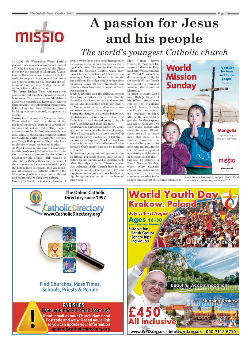 Oct 2015 edition of the Nottingham Catholic News