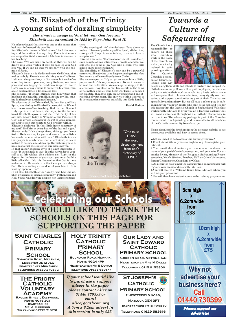 Oct 2015 edition of the Nottingham Catholic News