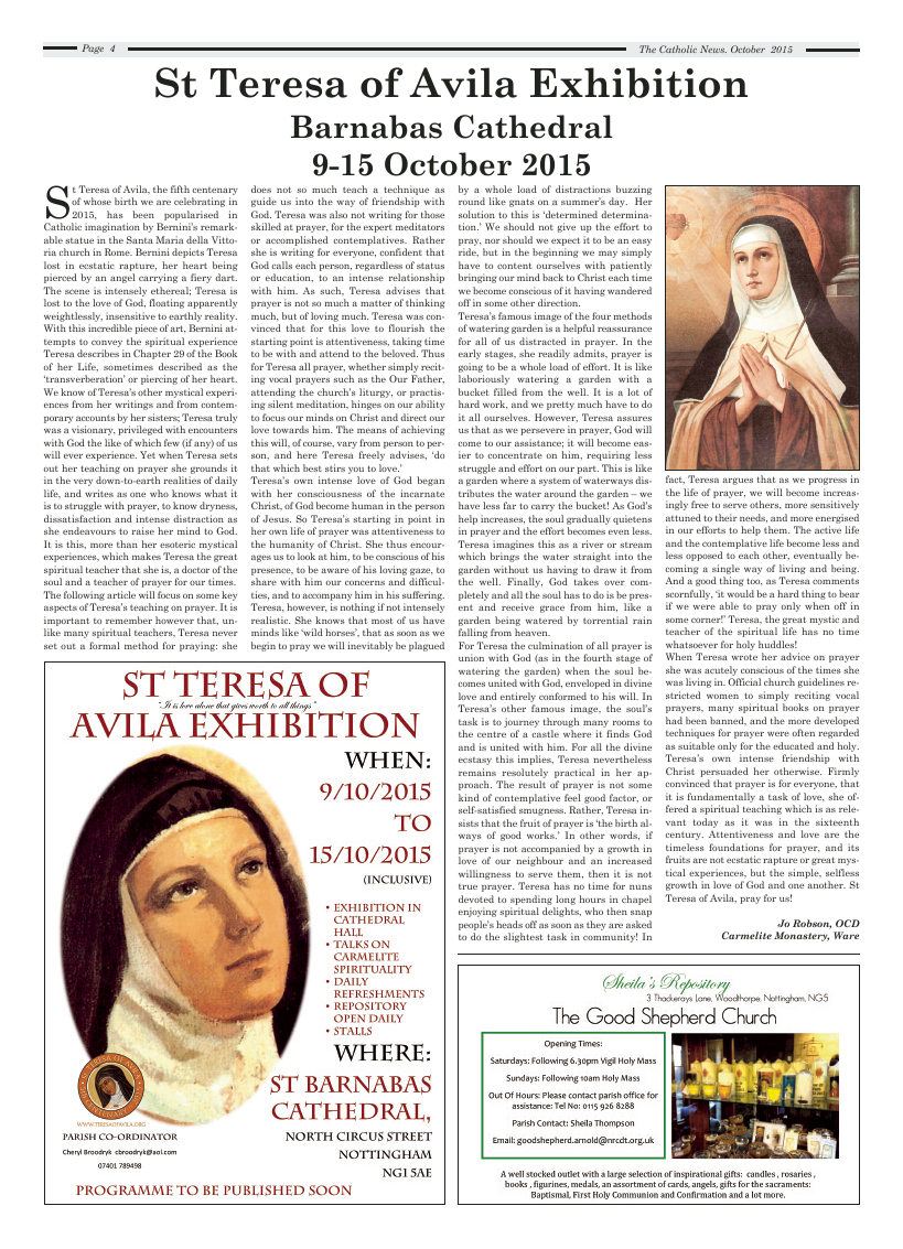 Oct 2015 edition of the Nottingham Catholic News