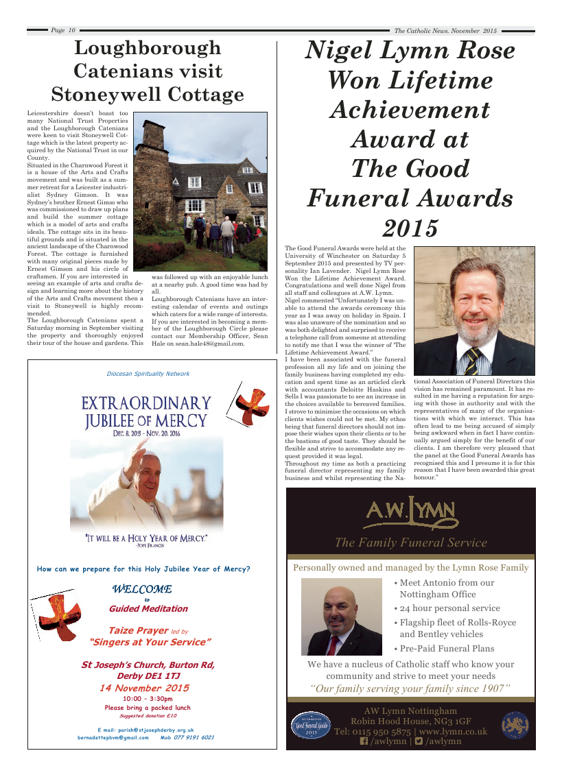 Nov 2015 edition of the Nottingham Catholic News