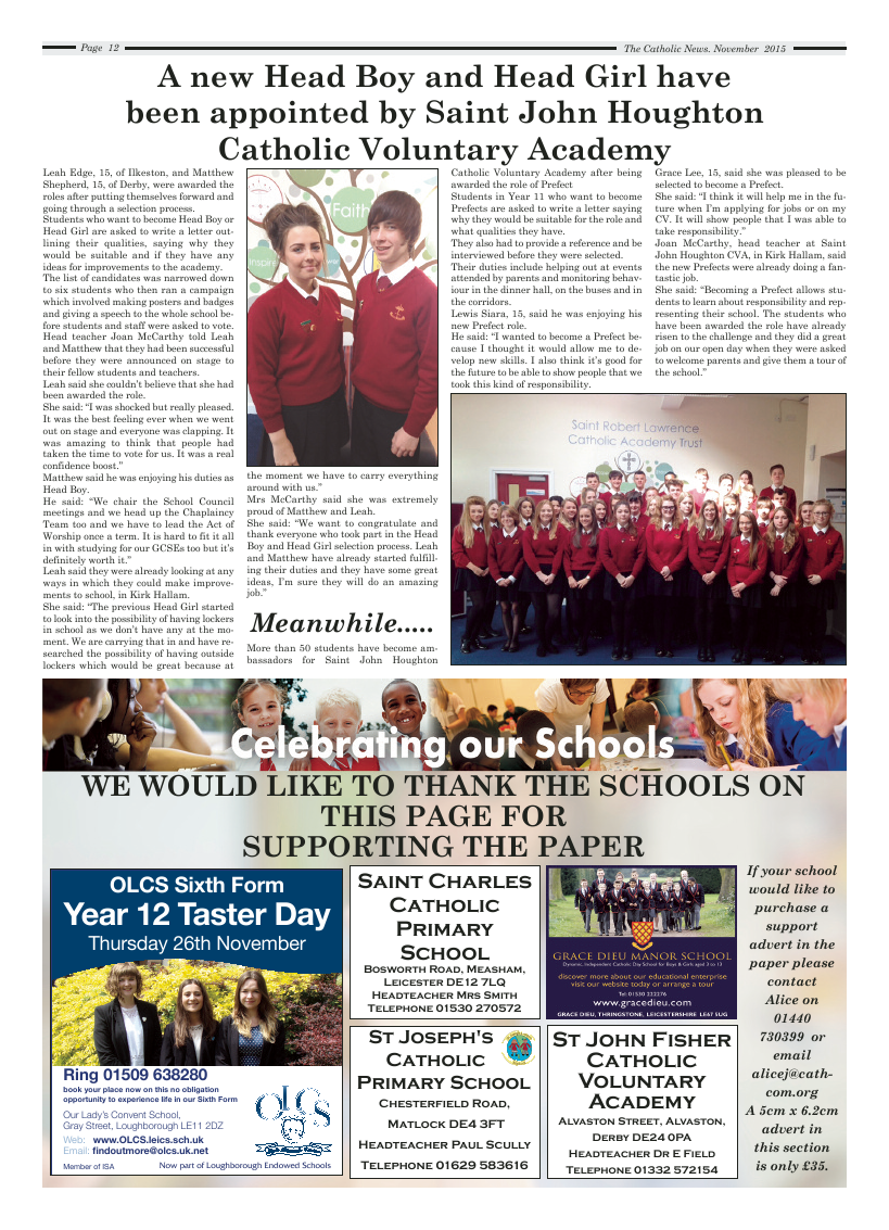 Nov 2015 edition of the Nottingham Catholic News