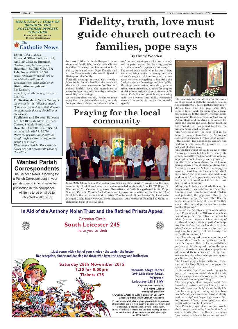 Nov 2015 edition of the Nottingham Catholic News