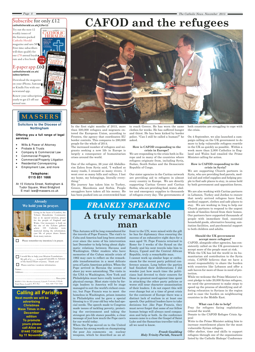Nov 2015 edition of the Nottingham Catholic News
