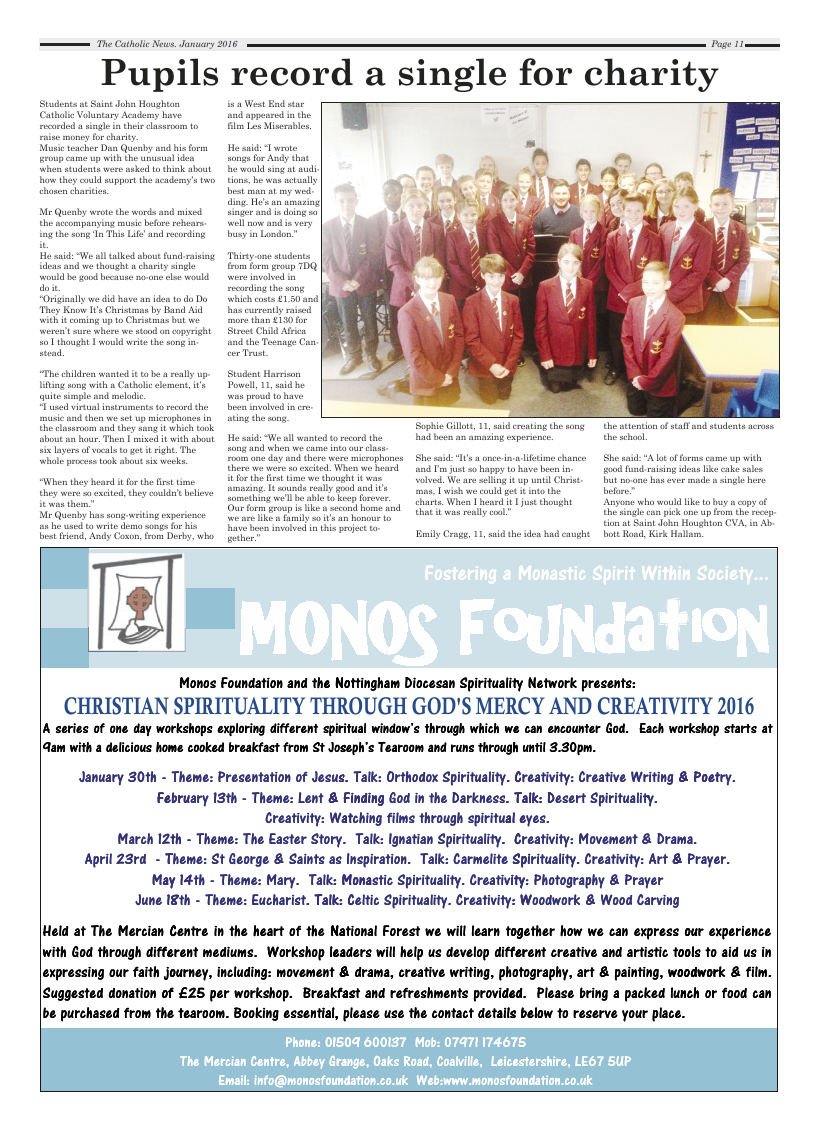 Jan 2016 edition of the Nottingham Catholic News