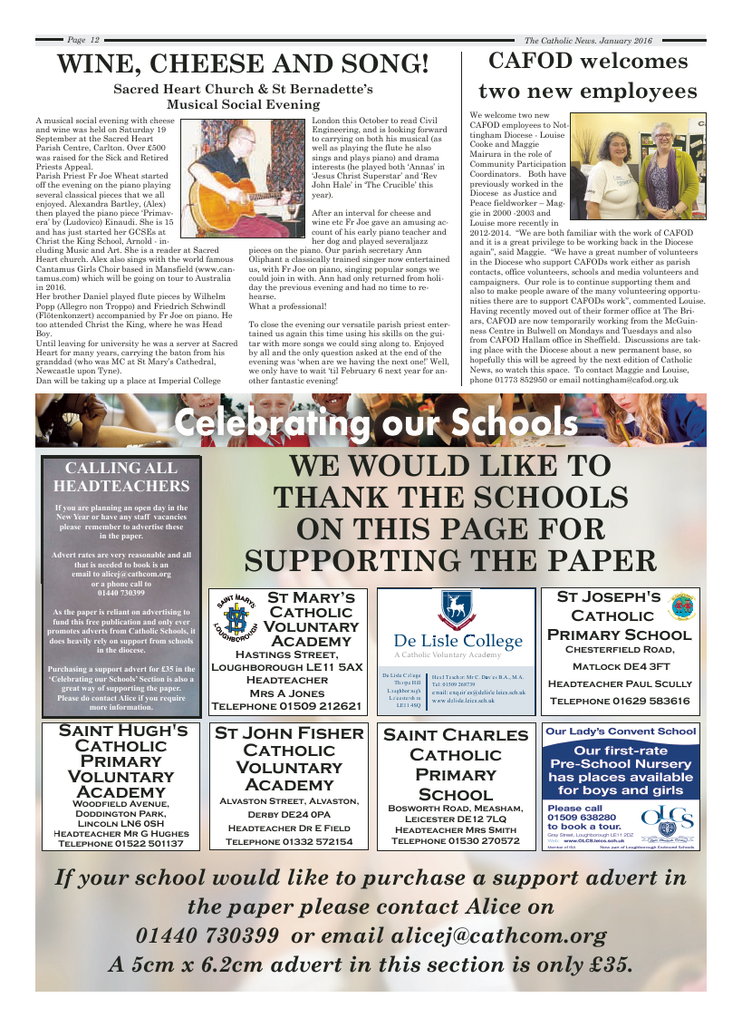 Jan 2016 edition of the Nottingham Catholic News