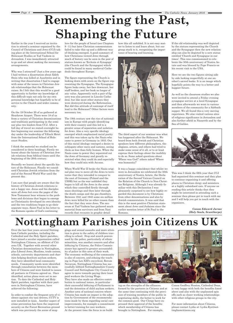 Jan 2016 edition of the Nottingham Catholic News