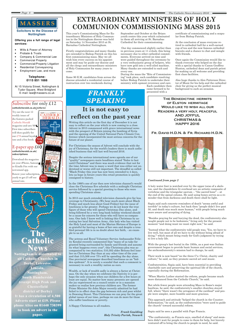 Jan 2016 edition of the Nottingham Catholic News