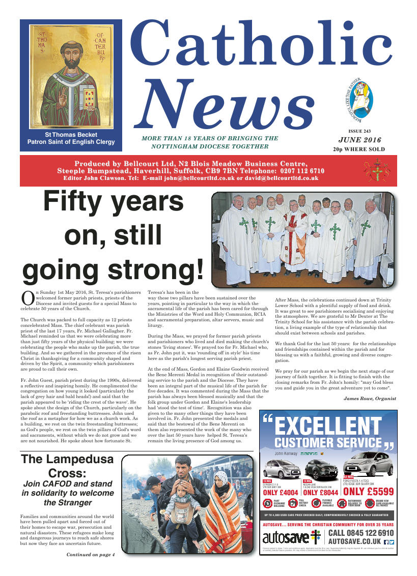 Jun 2016 edition of the Nottingham Catholic News - Page 