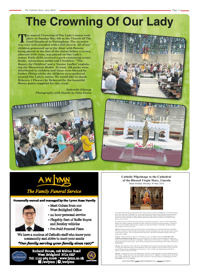 Jun 2016 edition of the Nottingham Catholic News - Page 