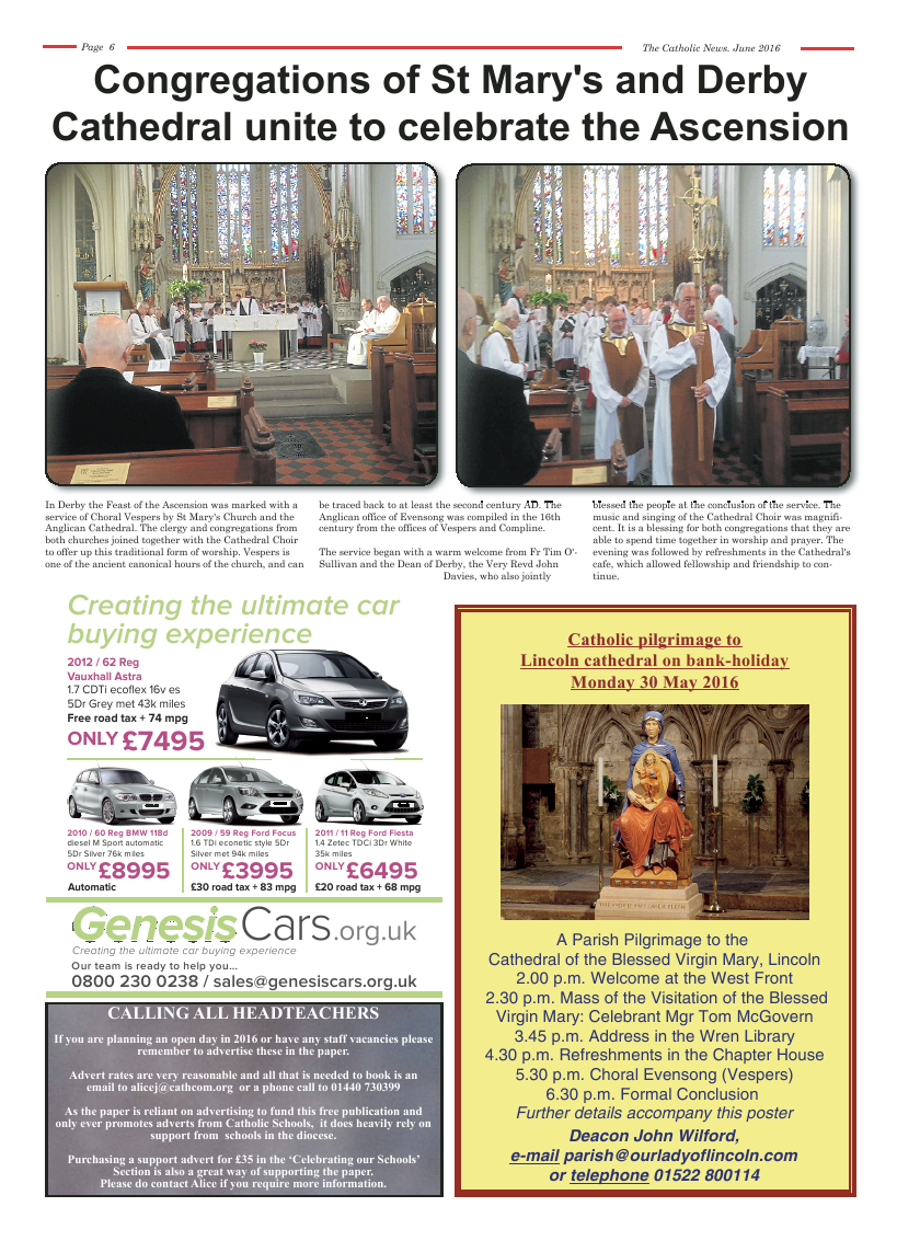 Jun 2016 edition of the Nottingham Catholic News - Page 