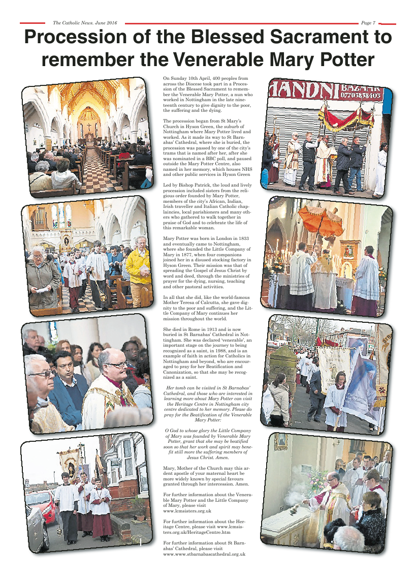 Jun 2016 edition of the Nottingham Catholic News - Page 