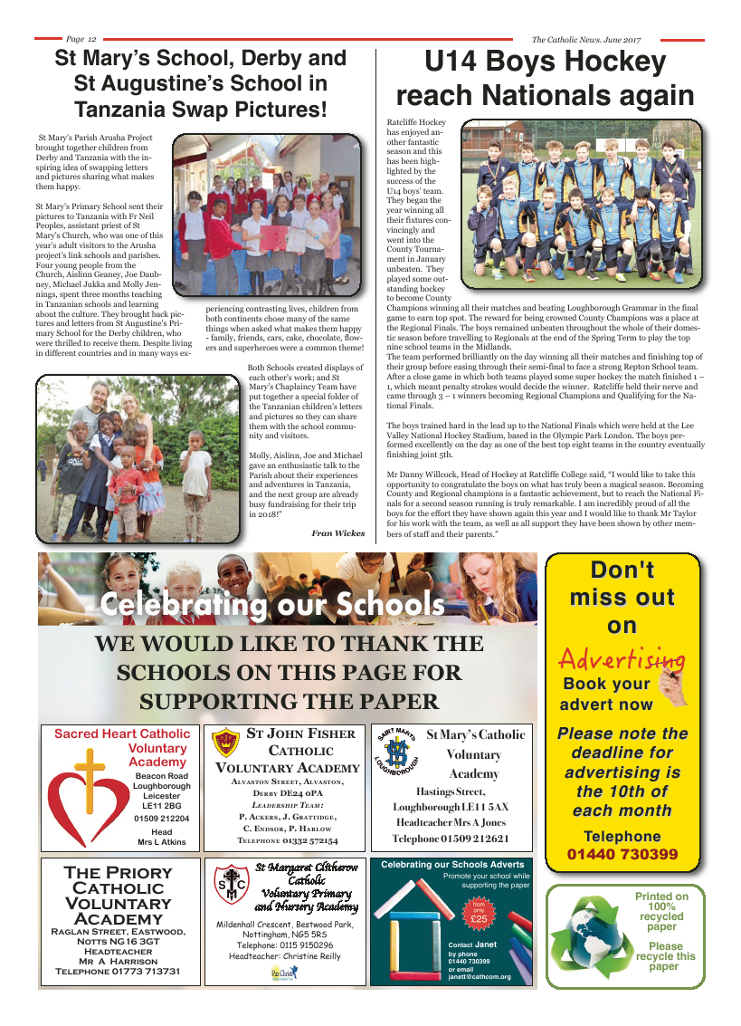 Jun 2017 edition of the Nottingham Catholic News - Page 