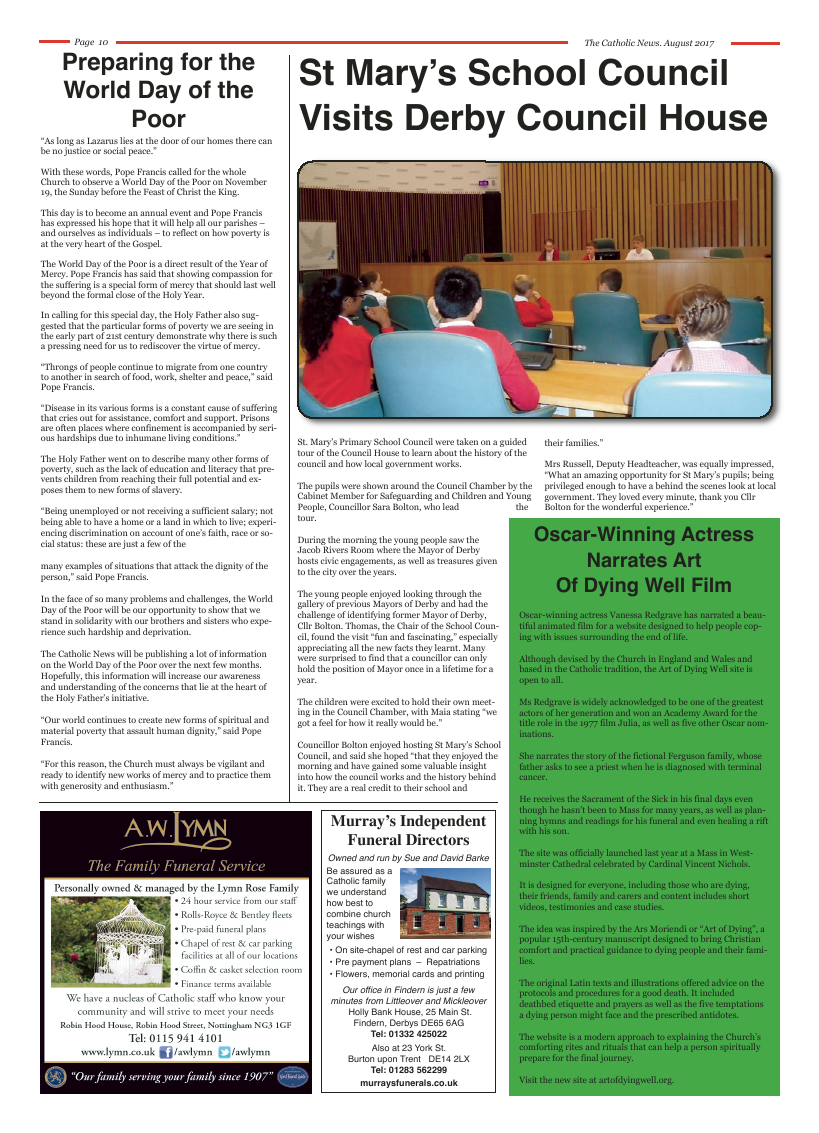 Aug 2017 edition of the Nottingham Catholic News - Page 