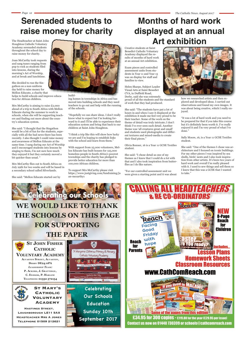 Aug 2017 edition of the Nottingham Catholic News - Page 