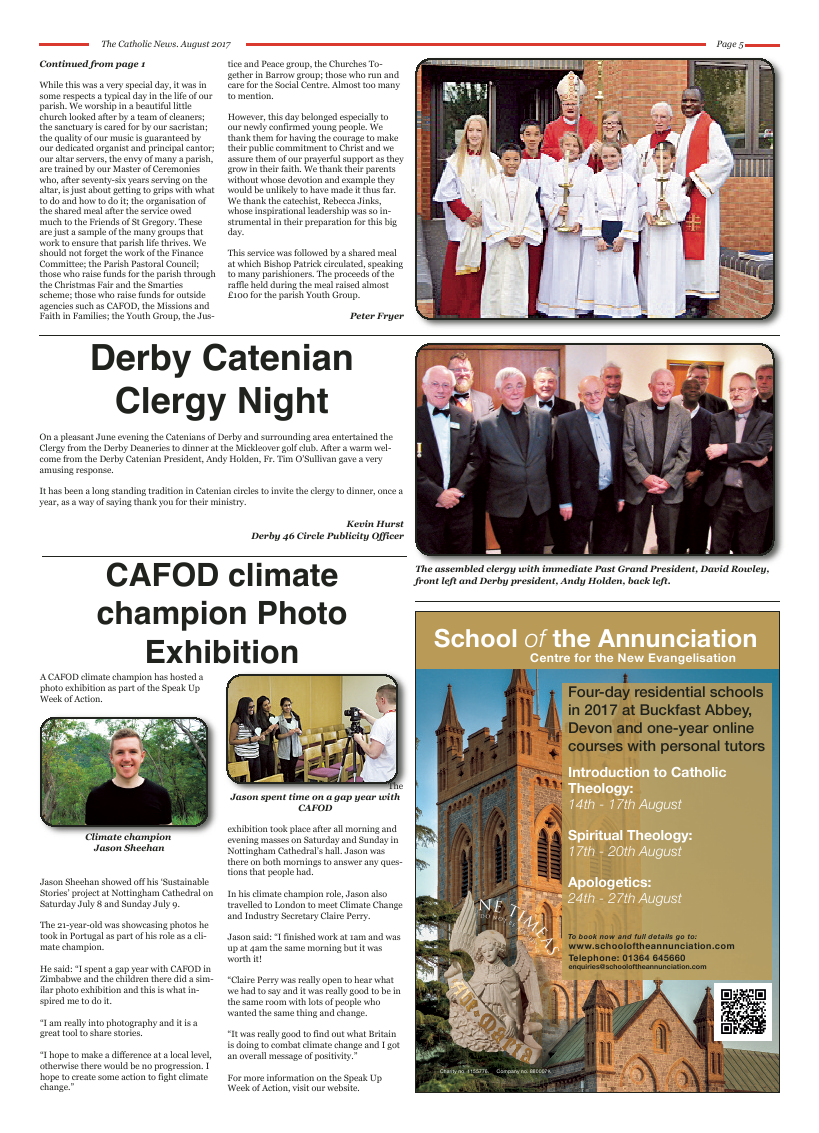 Aug 2017 edition of the Nottingham Catholic News - Page 