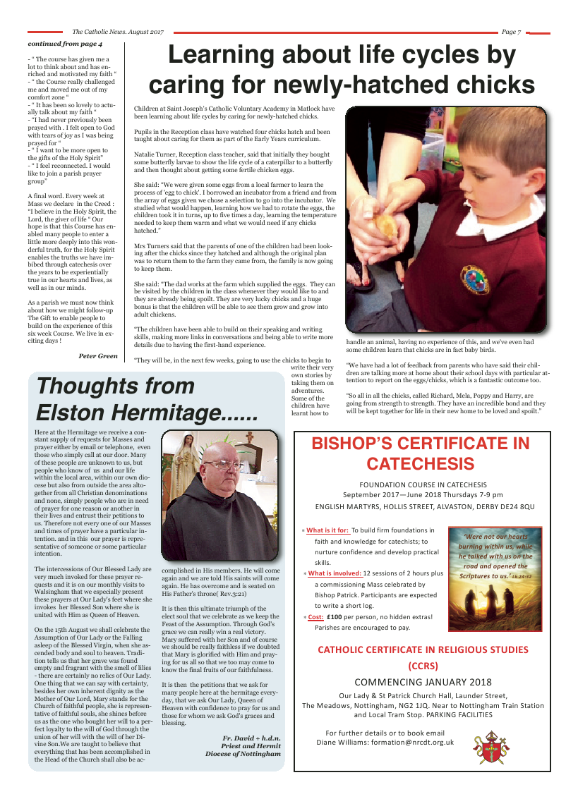 Aug 2017 edition of the Nottingham Catholic News - Page 