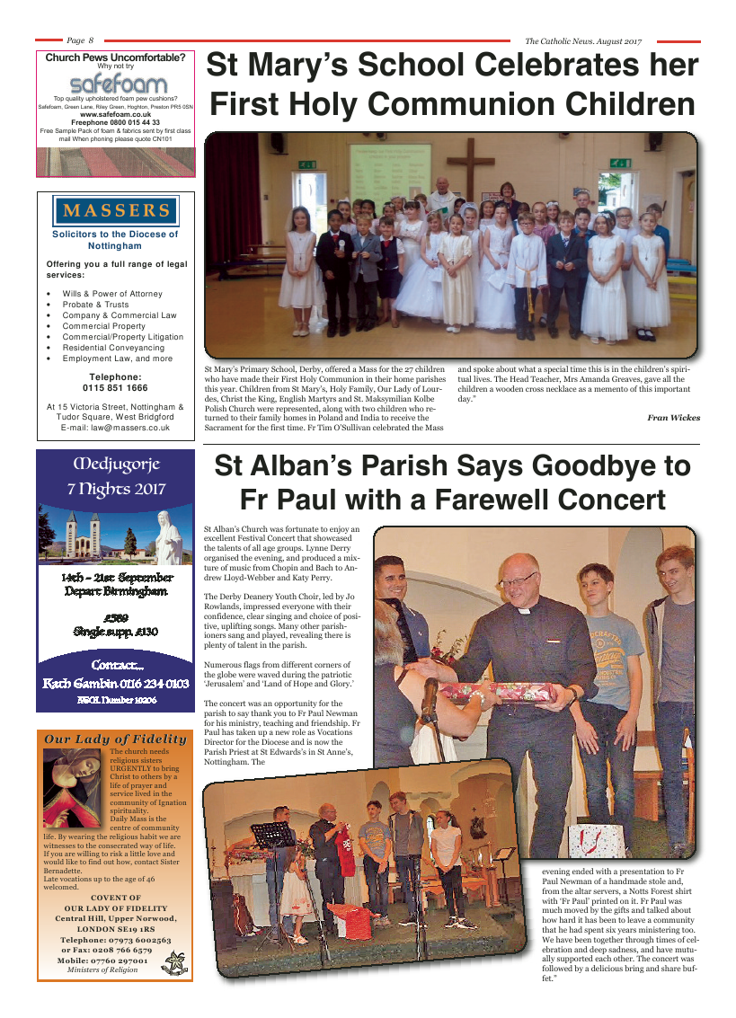 Aug 2017 edition of the Nottingham Catholic News - Page 