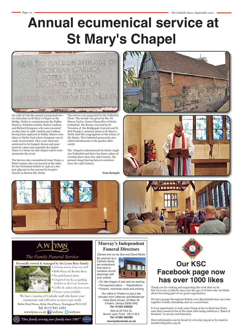 Sept 2017 edition of the Nottingham Catholic News - Page 