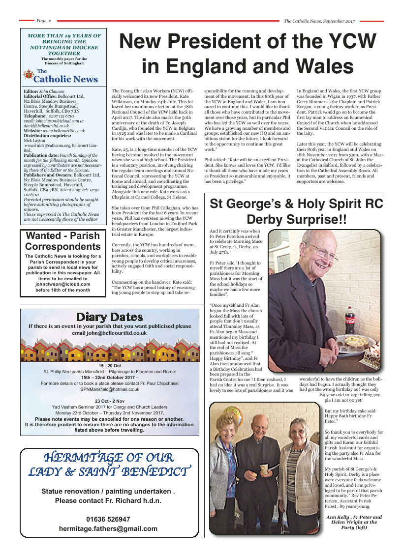 Sept 2017 edition of the Nottingham Catholic News - Page 
