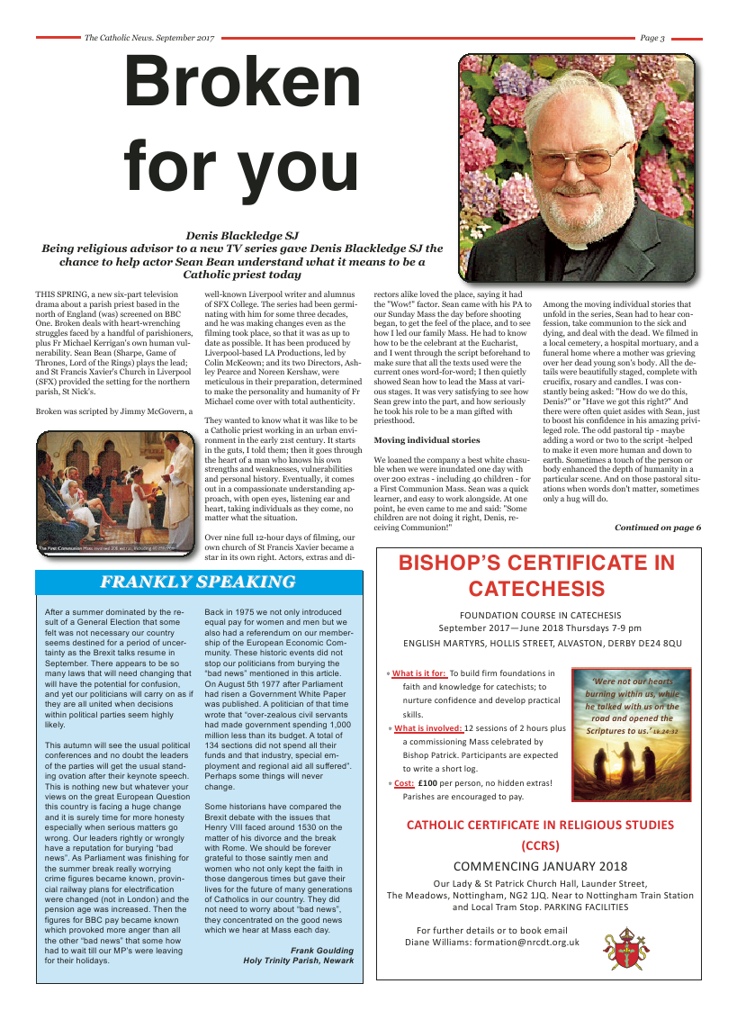 Sept 2017 edition of the Nottingham Catholic News - Page 