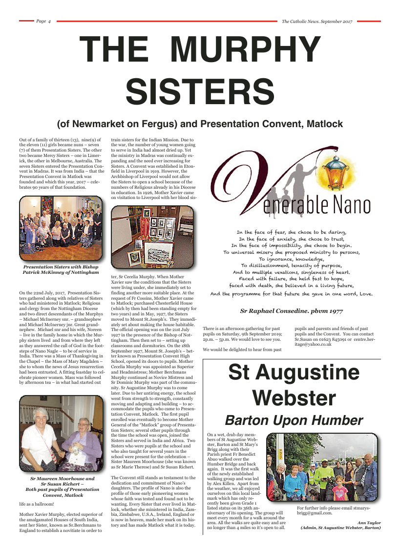 Sept 2017 edition of the Nottingham Catholic News - Page 