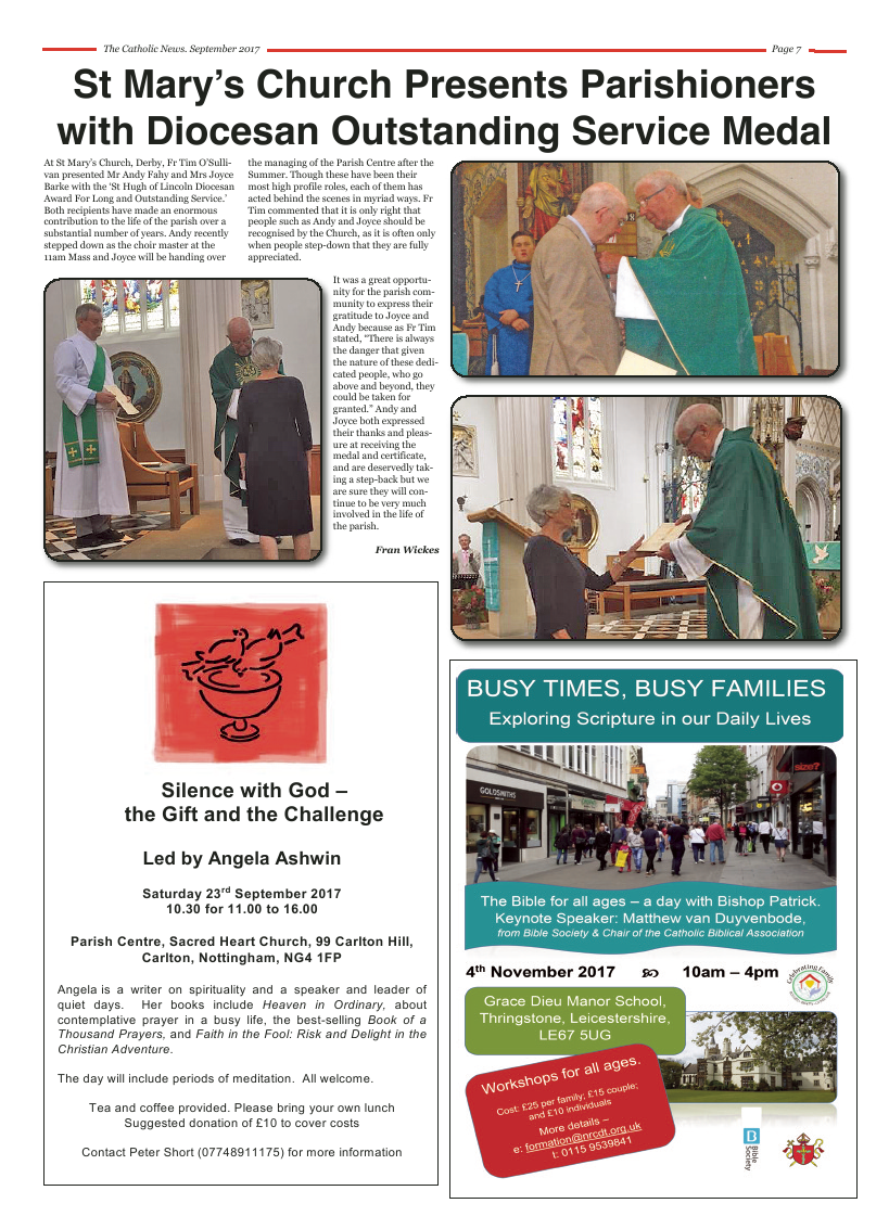 Sept 2017 edition of the Nottingham Catholic News - Page 