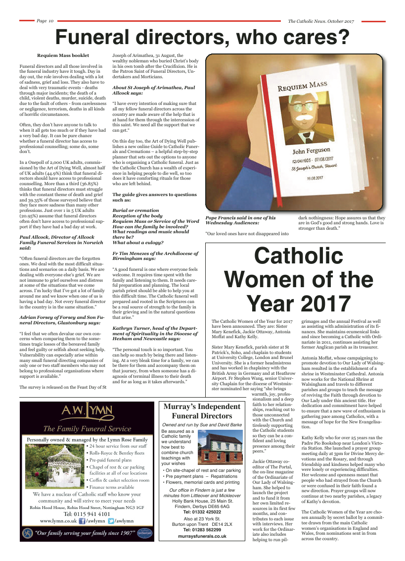 Oct 2017 edition of the Nottingham Catholic News - Page 