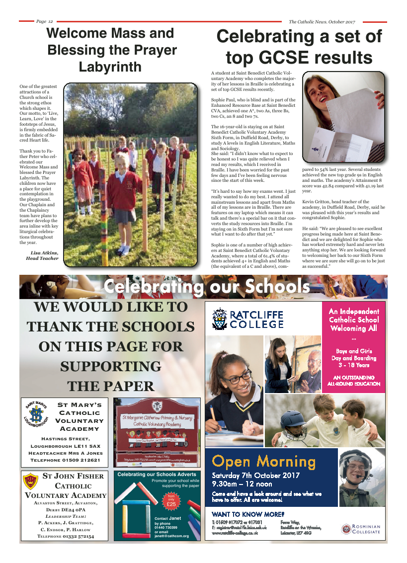 Oct 2017 edition of the Nottingham Catholic News - Page 